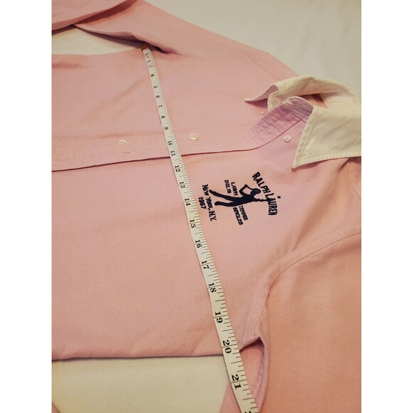 Ralph Lauren Womens Sz10 Sport Tennis Button Down Pink Spring Easter Thick - Picture 11 of 13